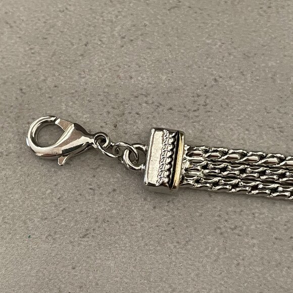 Ginger Snaps York Mixed Metal Bracelet Three Interchangeable Rhinestone Snaps - Picture 9 of 9